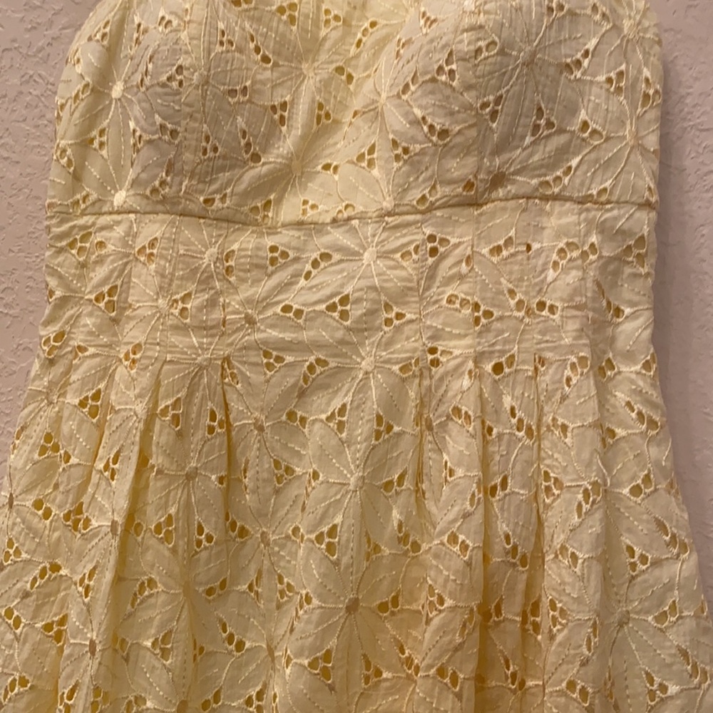 🌻Yellow eyelet lace sundress strapless or +straps - Picture 4 of 16